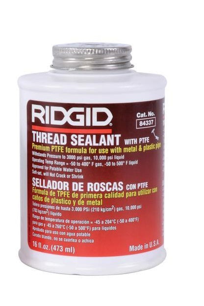 Ridgid, RIDGID 1 Pint Can of White Thread Sealant with Non-Stick Teflon 84337