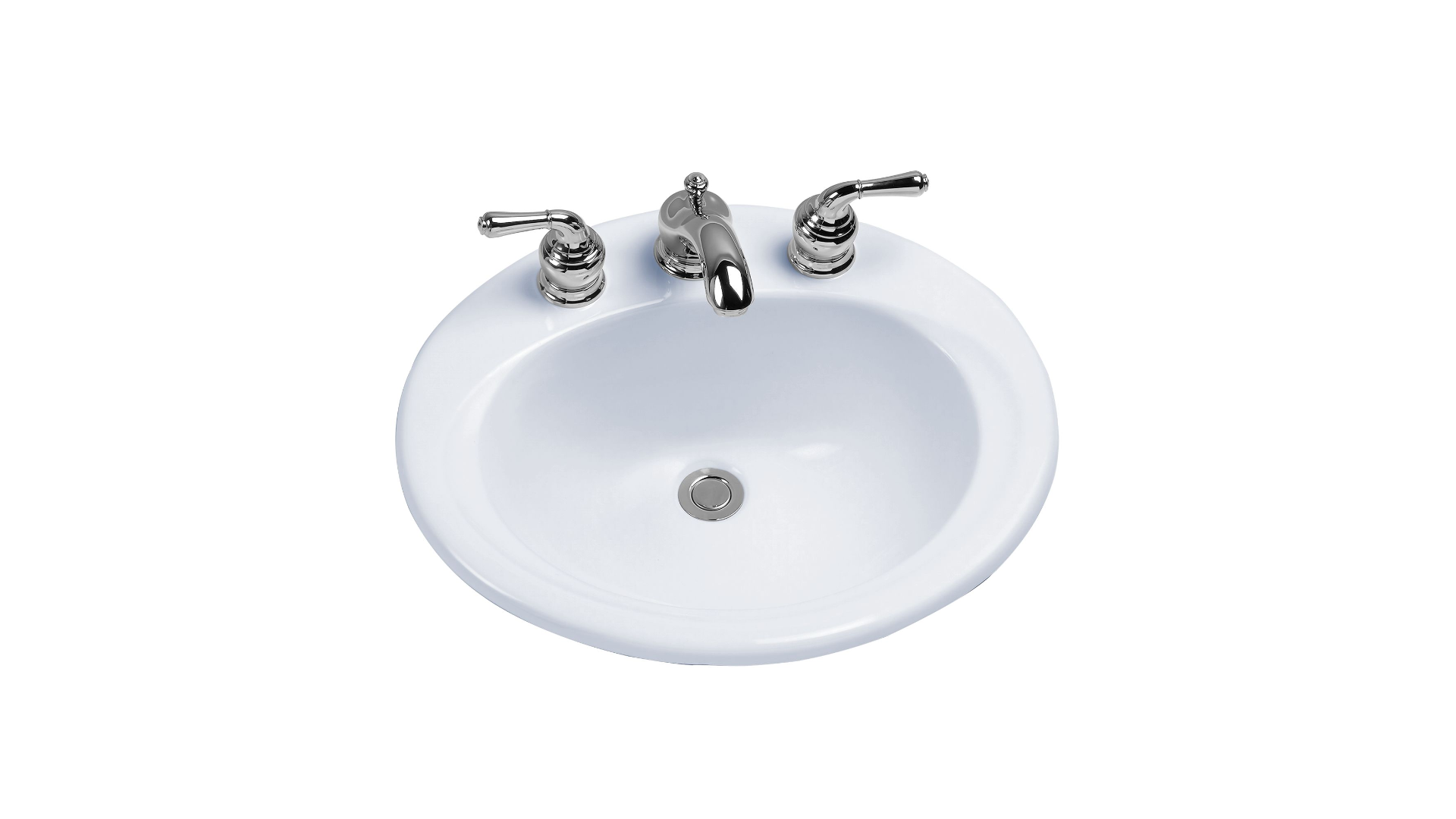 TOTO, TOTO 20" x 17" Oval Self-Rimming Drop-In Bathroom Sink for 4 Inch Center Faucets, Cotton White LT401.4#01