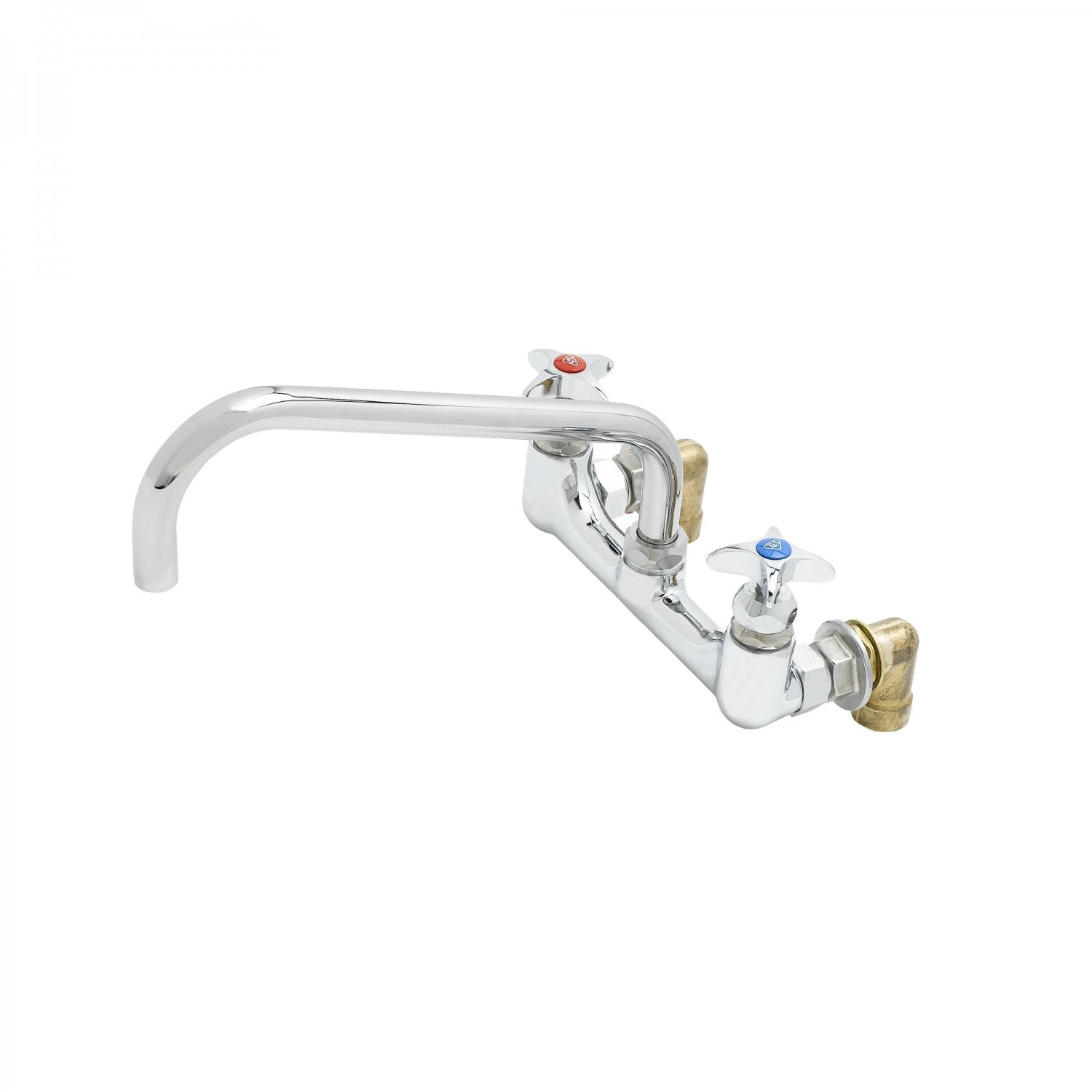 T&S Brass, T&S Brass | Big-Flo Mixing Faucet, 8" Wall Mount, 12" Swing Nozzle, 00LL Inlet Elbows | B-0290